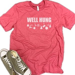Well Hung Funny Christmas Unisex Tee